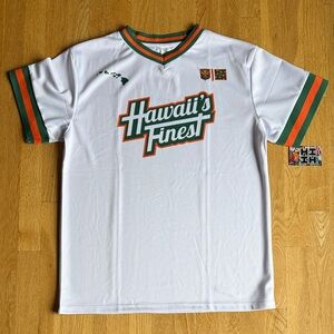 Hawaii's Finest White Green Orange Athletic Jersey Shirt